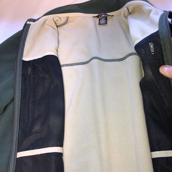 LL Bean Fleece Jacket Vintage 90s OAFW4 Full Zip Green Polartec Mens Size M - Picture 8 of 11